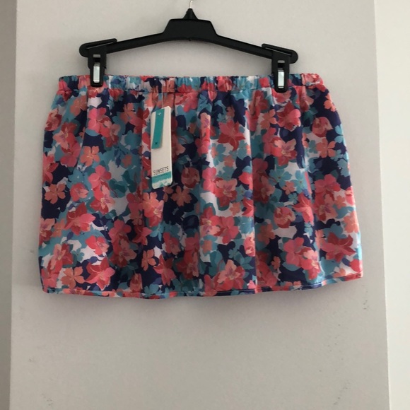 Sunsets Multi Flower Bed Pockets Seaside Skirt MED - Picture 5 of 8